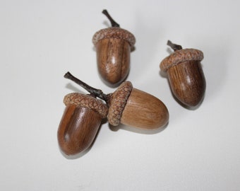 Turned acorns for decoration