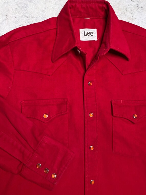 vintage 1970s lee pearl snap western shirt