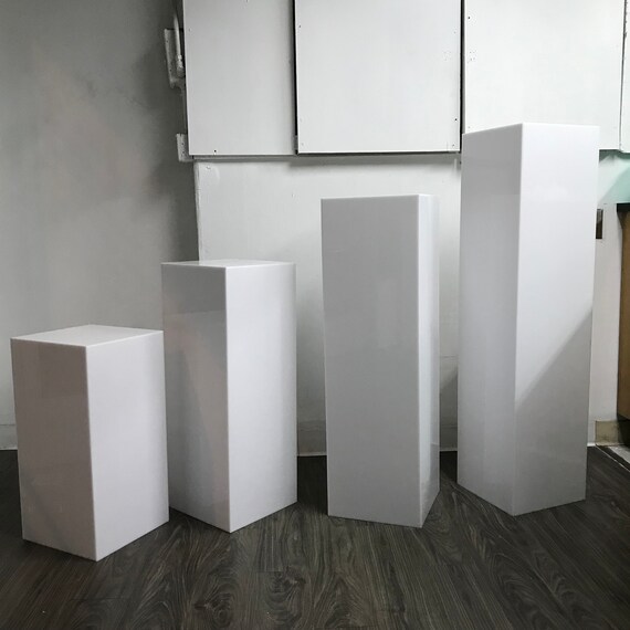 Glossy Wedding Pedestals White Wedding Columns White Etsy