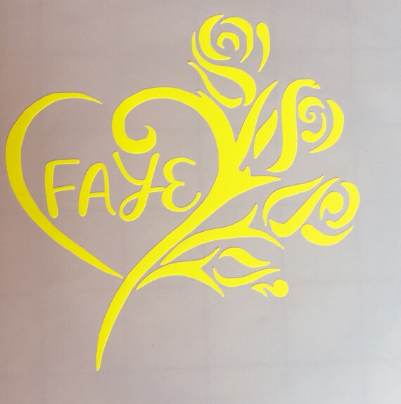 Heart And Roses Custom Car Window Decal Personalized Car Etsy