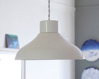 Factory White Ceramic Pendant Light