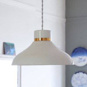 Factory Stripe Ceramic Pendant Light