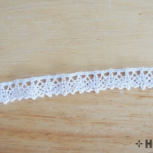 NO.5 Baumwolle Spitze Trim - weiß, 15mmW / 10 Meter
