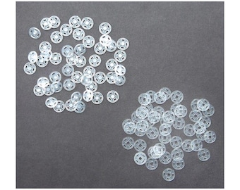 Durchsichtige Kunststoff Druckknopf Knöpfe unsichtbare Clips - Set von 40 Paaren - 10 mm