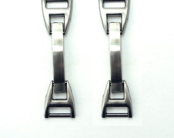 No.33222 Polished Gunmetal Tone Metal Equestrian Buckles - 70 x 18 mm - 2 Pieces