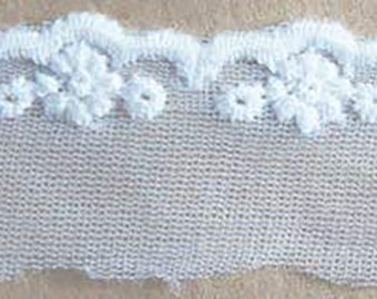 NO.1209 White Lace Borders - 28mm Drop - 10 Meters