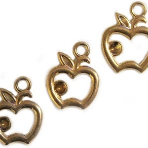Ritssluitingtrekkers, labels en sluitingen, appelvormig, zilver of goud, verpakking van 10 stuks