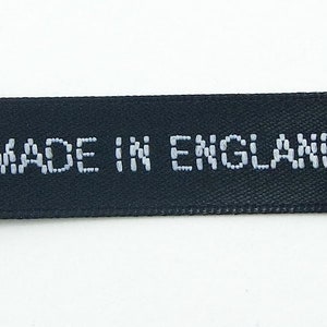 Made in England Sew-in Satin Labels 6 x 1.2 cm - 600 per Roll