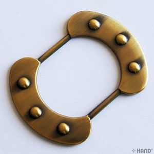 H08H Decorative Ornament Vintage Gold Tone Handbag Buckle 65x47mm