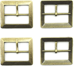 Model 1-7, 4 Pcs Antique Gold Tone Metal Buckle for Shoes, Belts, Bags - Fits Straps up to 25 mm