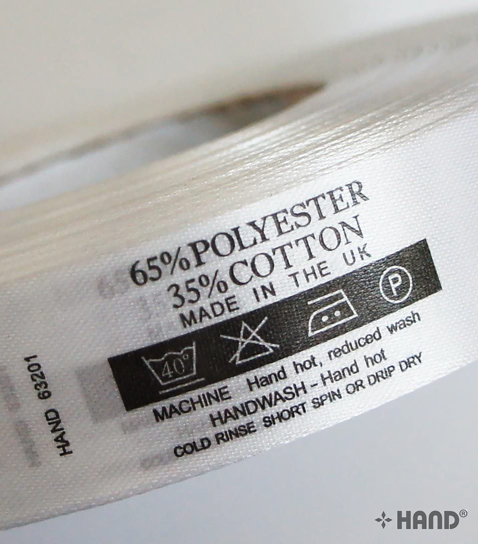 Fabric Wash Care Labels 65 Polyester 35 Cotton, 40 Degree 1