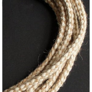 BRT24 Cream and Brown Plait String Rope Cord - 5mm Diameter appx 10 metres