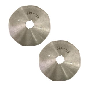 2 x Steel Alloy Blades for Professional Electric Fabric Rotary Cutters - 110 mm Diameter