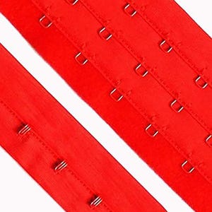 HE05 Bra Continuous Hook and Eye Triple Plush Backed/Fleeced Nylon Red Tape
