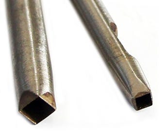 Set of 2 Square Hole Leather Craft DIY Eyelet Hollow Punch - sizes 4x4, 6x6 mm