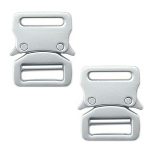 E2435 Set of 2 Heavy Duty Metal Quick Release Buckles with Slider Bar 48 x 36 mm - Up to 1 Inch/ 26 mm Strap
