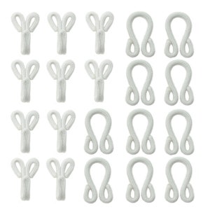 Large Copper White Fur Cotton Braided Hooks and Eyes Fasteners - 38mm Finishing - Pack of 10 Sets