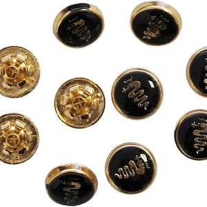 ess-knappar 4-delade PSGC09 Dekorativ guld-svart ormknapp 12 mm - 10-pack