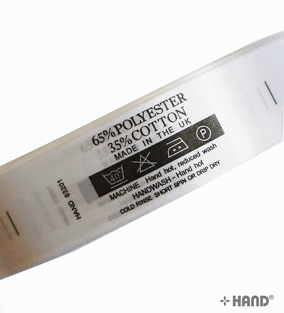 Fabric Wash Care Labels 65 Polyester 35 Cotton, 40 Degree 1