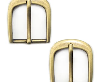 No.6616 Set of 2 Antique Brass Tone Buckles for Belts, Bags, etc. - 37 x 34 mm. Fits 25 mm Strap