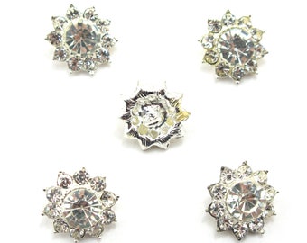 Zestaw 5 guzików ze szkła kryształowego z metalowymi tyłami nr 4 – 18 mm