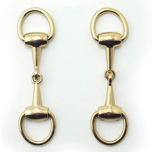 Darker Gold Tone Metal Hinged Equestrian Buckles - 74 x 20 mm - 2 Pieces