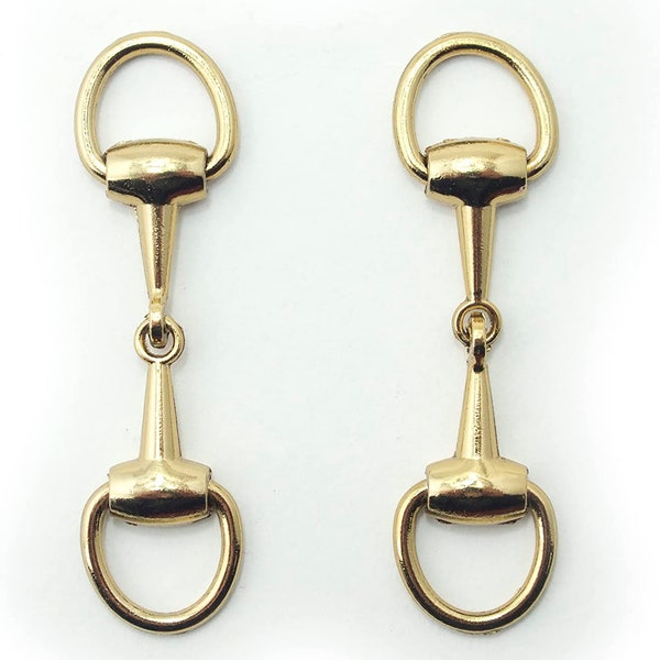 Boucles équestres à charnière en métal plus foncé - 74 x 20 mm - 2 pièces