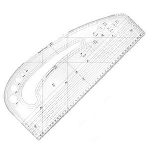 Pattern Marking Ruler with Button Stencils, Pattern Making, Tailor, Students - Metric