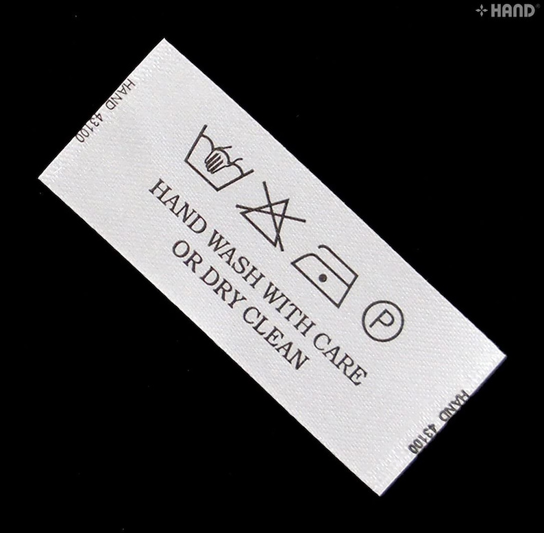 Pre Cut Fabric Printed Wash Care Labelshand Wash Do NOT Etsy UK