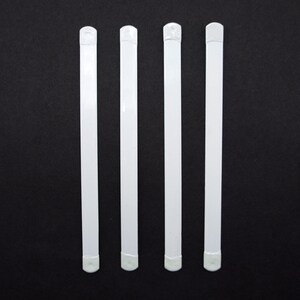 4 Pieces of White Metal Boning for Corsetry - 10mm Wide x 15cm Long