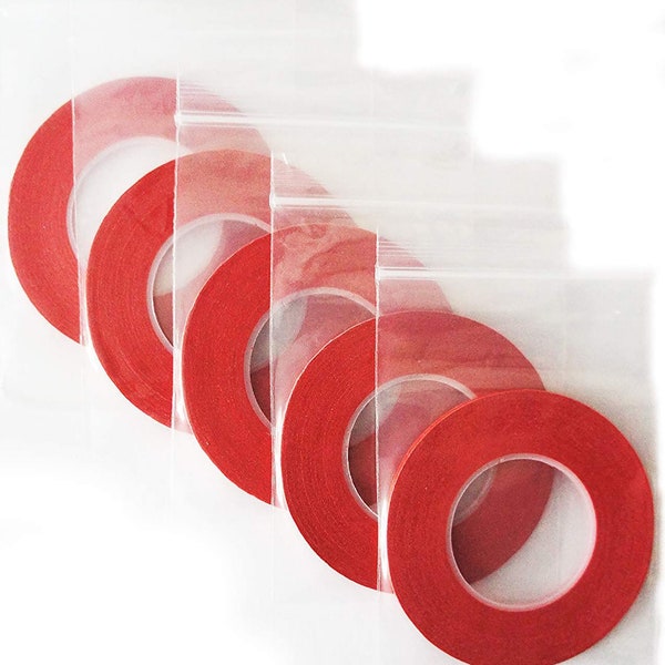 Fashion Designer Tape for Mannequins, Designer, Students, 3mmW, Length 25m – Red, Pack of 5 Rolls