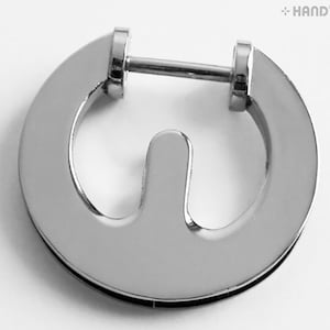H03C Decorative Polished Silver Tone Round Handbag Buckle 65mm diameter