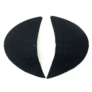 2 Pairs NO.001 Black Premium Thin 10mm Thickness Lined Shoulder Pads