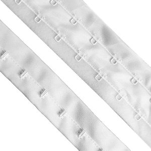 HE03 Bra Continuous Hook and Eye Double Plush Backed/Fleeced Nylon White Tape