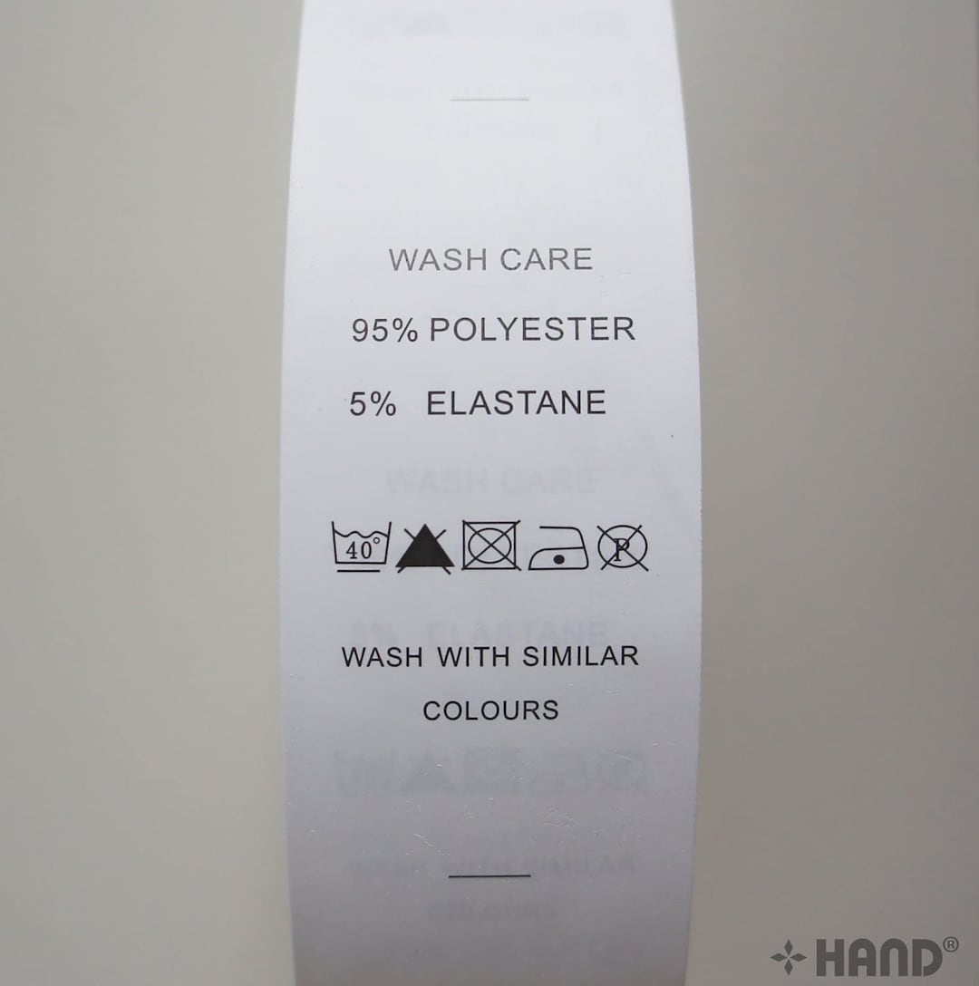 WASH CARE CLOTHING GARMENT LABELS DIFFERENT FIBRE CONTENTS AVAILABLE