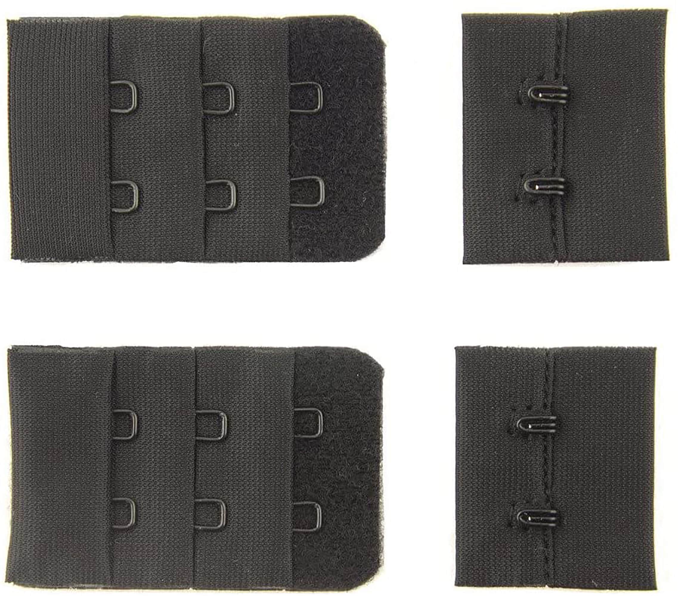 Black Bra Hook and Eye Bra Strap Sew-in Fasteners 2 Hooks 32 Mm Wide Pack  of 2 Sets 
