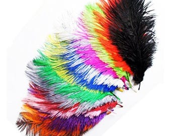 Plumas de avestruz naturales de aproximadamente 25 cm, colores surtidos (paquete de 10, selección de colores)