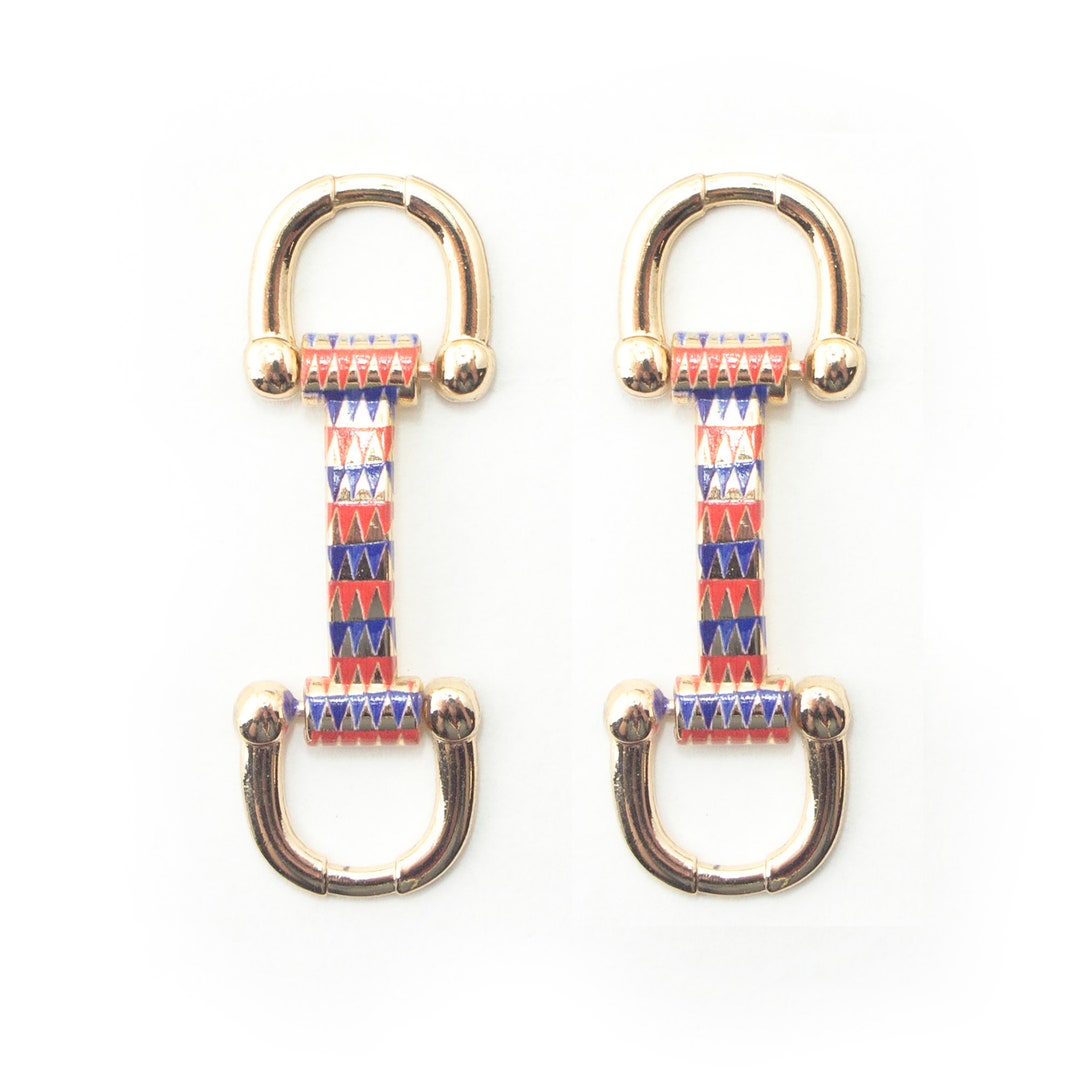 Boucles équestres Décor Cowboy - Motifs Outils, Fleurs, éperons - Couleur Cuir équestre - Neuf