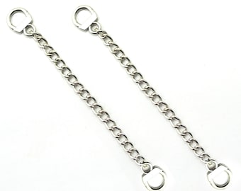 Set di passanti per appendiabiti, 4 pezzi, nero, in metallo, da cucire, robusta catena in metallo con occhielli, appendiabiti da riparazione, catene per cappotti, appendiabiti di ricambio