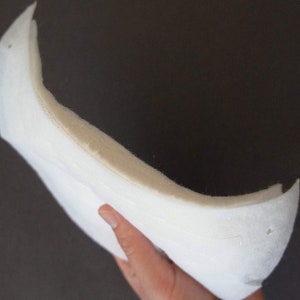 NO.001 White Premium Thin Canvas 13mm Thickness Lined Shoulder Pads Tailor, Students x 2 Pairs