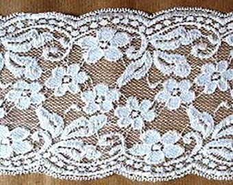 NO.3112 Stretch Lace, 160mmW - 10 Metres (White)
