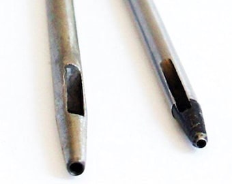 Set of 2 Leather Craft DIY Eyelet Hollow Hole Punch - sizes 1, 1.5 mm