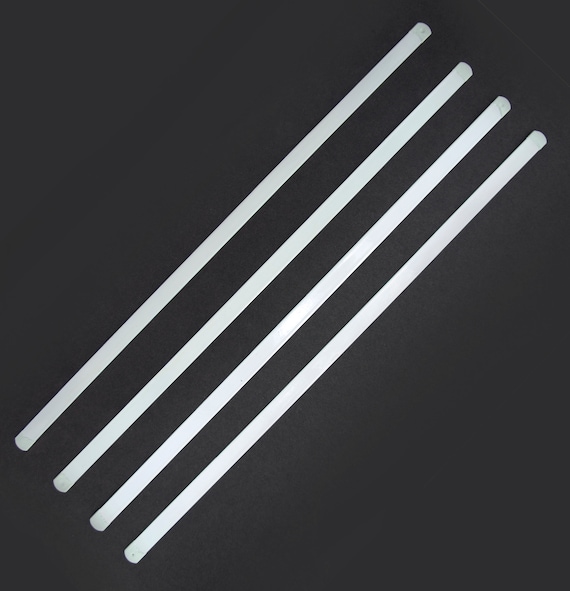 4 Stück weißes Metall Stäbchen für Miederwaren - 10mm breit x 35cm lang