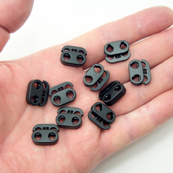 20 Pezzi Di Fermacorda A Levetta Con Bottone, Fermacorda A Levetta Con Doppio Foro, Fermacorda Elastici, Per Coulisse, Lacci Delle Scarpe, Zaino, Cordino Fai Da Te - Italia - Foto 10