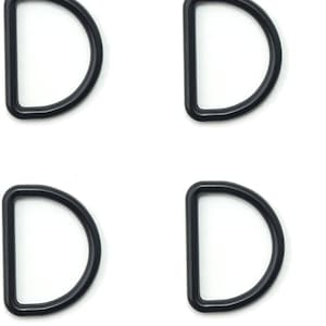 Model 2-3, 4 Pcs of Black Metal D Ring for Shoes, Belts, Bags, Webbing - Fits Straps up to 25 mm
