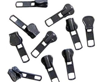 Zip Pulls AUTOMATIC Head Slider No5 GREY - Pack of 10