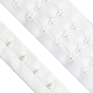 HE04 Bra Continuous Hook and Eye Triple Plush Backed/Fleeced Nylon White Tape