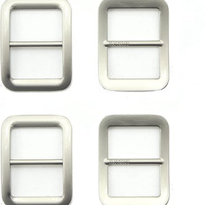 Model 1-8, 4 Pcs of Silver Tone Metal Buckle for Shoes, Belts, Bags - Fits Straps up to 23 mm