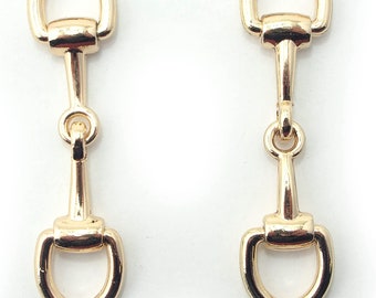 Boucles équestres à charnière en métal uni - 70 x 18 mm - 2 pièces