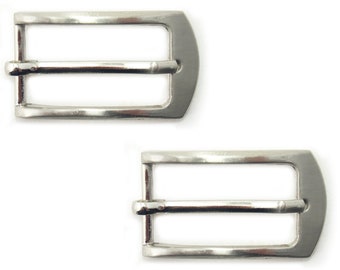 No 6169 Set of 2 Silver Tone Buckles for Belts, Bags etc. - 47 x 26 mm. Fits 19 mm Strap